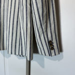 J.Crew NEW Womens Striped Linen Cotton Holland Blazer Size 0 Gray White Striped Photo 5