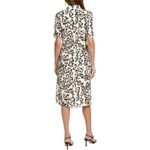 St. John ππ Printed Silk Dress ~ 100% Silk White Cheetah Print Large Photo 2
