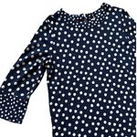 Boden Polka Dot 3/4 Bell Sleeve Top Navy White Polka Dots Size 10 Blue Photo 9