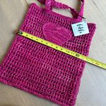 BTB Beyond the Beach LOS ANGELES woven raffia Beach Tote Bag Pink Photo 6