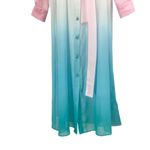 Rococo Sand Ciel Shirt Dress Ombre Rainbow Sheer Cover Up Pink Blue XS Photo 7
