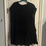 TALULAH  Black Mini Pleated Dress with Pockets Casual Little Black Dress Tunic L Photo 3