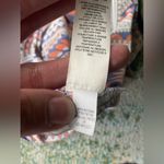 Chico's Chico’s blue orange geometric print over lay sleeveless stretch dress, size 8 Photo 10