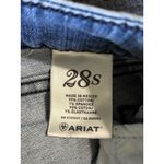 Ariat  Trouser Med‎ Wash Raw Hem Denim Jeans Low Rise Size 28S Zip Logo Western Photo 5