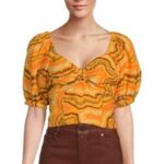 Sam Edelman Karen Puff Sleeve Cropped Blouse size M Photo 1