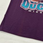 Lee Vintage 90s Sport Anaheim Mighty Ducks Helmet Purple T-Shirt womens Size XS/S Photo 7