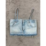 ZARA NWOT  Cropped Cami‎ Skirt Effect Crop Denim Spaghetti Straps Tank Top S Photo 3