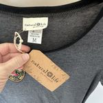 Natural Life  T-Shirt Mini Dress Medium Gray Boho Casual Lounge Grunge Ringer NWT Photo 3