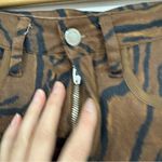 We Wore What  Brown Tiger Stripe Icon Jeans Womens 26 High Rise Skinny Denim Ankle Photo 3