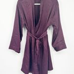 Victoria's Secret VS Womens Sleep Lounge Belted Satin Robe Kimono One Size Purple Photo 1