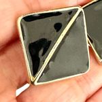 Dotty Smith black and gold tone square clip on earrings Photo 7