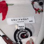 Equipment Femme Silk Poppy Steering Wheel Print Button Down Shirt M M White Size undefined Photo 2