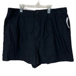 Joie  Ladies High Rise Black Linen Blend Pleated Shorts‎ Size XL NWT Photo 0