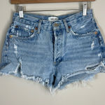 AGOLDE Parker Shorts Button Up Fly Distressed Size 25 Photo 0