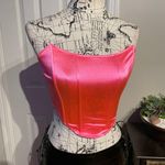 Vintage y2k Colorful Bright Neon Barbie Pop Coastal Coquette Western Corset Crop Bandeau bralette bustier Top Blouse Pink Size M Photo 5