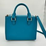 Henri Bendel West 57th Turnlock Satchel in Teal with Crystal Charm Leather Photo 6