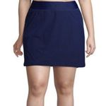 Lands' End  Women Size 26W Solid Navy Blue Swim Skort Skirt Bottom Plus New Photo 2