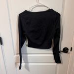 OFFLINE by Aerie Black Ribbed Long Sleeve‎ Cropped Workout Top Large NWT Photo 4