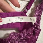 Soma  0115 Sensuous Lace Bra 36C Purple Floral Embroidered Sheer Underwire Photo 4