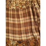 Large (Runs Big) Brand Unknown Plaid Floral Bohemian Fall Skirt Brown Size M Photo 6