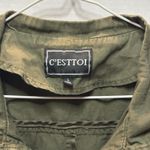 C’esttoi Women’s Vest Green Size Large 100% Cotton Full Zip Pockets Photo 3