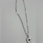 SAQ for Avon 1980s Vintage Necklace & Earring Set Silver tone w/ Aqua Blue Photo 3