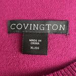 Covington  Size XL Sweater Bias Sequin Pullover Fuschia Pink 3/4 Sleeve Photo 6