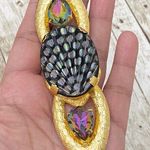 Unique Vintage  Peacock Cabochon Brooch Photo 1