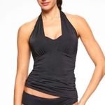 Athleta Solid Black Aqualuxe Bra Cup 2-Way Tankini Top Photo 3