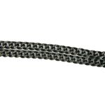 Heavy Vintage Double Strand Gunmetal Big Curb Chain Link Costume Bracelet Silver Photo 2