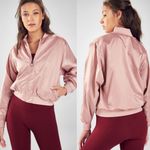 Fabletics  pink satin breathable Eva reversible bomber active jacket size small Photo 1