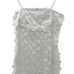 Storia  Small 3D Floral Appliqué‎ Shift Mini Dress Bridal Cocktail Party Metallic Photo 0