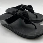 FitFlop EUC  Florrie Toe-Post Sandals size 8 black comfort slip on orthopedic Photo 0