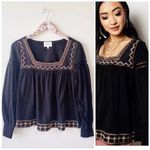Bohme BÖHME Black Embroidered Lenah Blouse! Boho Size S Photo 1