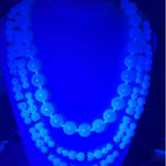 Vtg Multi Strand Faux Pearl Necklace Glows Under Black Light Changeable Estate Silver Photo 0