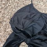 American Eagle Outfitters Black Tie Neck Open Back One Piece Swimsuit Y2K Sz S Photo 7