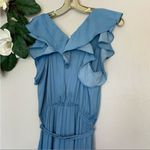 Loft Cornflower Blue Tiered Ruffle Flutter Midi Dress S Photo 9