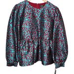 Halogen + Atlantic & pacific leopard print peplum blouse size 1X Photo 0
