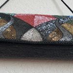 VTG ADG Fashion Imports Beaded Black Multicolor Evening Bag Purse 80s Re… Photo 4