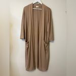 Wilfred  Free Zlata LONG Sweater Open Front Kimono Duster Camel Metallic Medium Photo 3