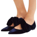 Tory Burch NIB Clara Oversized Bow Velvet Flats US 6.5 Photo 0