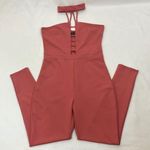 Love Chesley Elegant Dark Coral Pants Jumpsuit womans size medium Photo 0