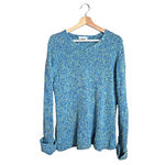 Avenue Vintage Womens Heavy Knit Sweater Size 14/16 Blue Marled V Neck 22x25.5 Photo 7