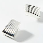 Heaven Mayhem Ribbed Maxi Earrings Silver Photo 0