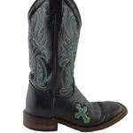 Tony Lama  Boots Womens Size 5.5B Cross Stitched Black Western Cowgirl Rodeo Photo 0