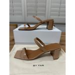By Far Tanya Nude Patent Leather Heels Size EU 38 US 8 NIB Slip On Style Glam Tan Photo 2