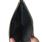 Coach  Black Glitter Leather Wristlet Pouch Wallet Clutch Gold Hardware Photo 3