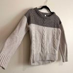 margaret o'leary Margaret O’Leary Two-Tone Cashmere Cable Knit Sweater Size Small Photo 6