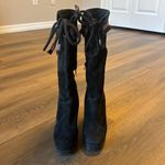 Diane Von Furstenberg  Jimson Tall 4" Wedge Boots Suede Boho Tribal Fringe Sz 7 M Photo 4