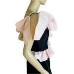 Gunne Sax VINTAGE 1980'S  BLACK W/PINK SHOULDER RUFFLE FORMAL DRESS (S) Photo 3